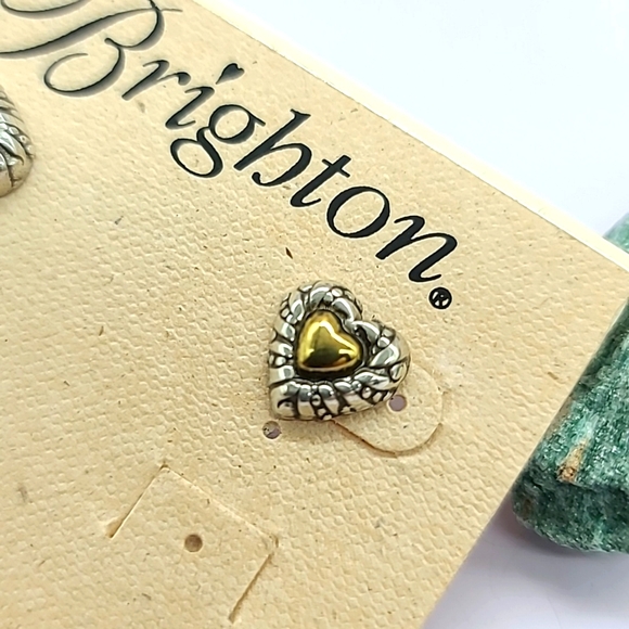 Brighton NOC Two-Tone Pebbled Heart Post Earrings from Nordstrom ❤️🥳🎉 Gr8 Gift - Picture 4 of 6